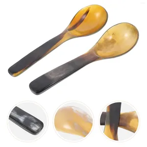 Spoons 2 Pcs Mixing Spoon Horn Child Massaging Tools Cake Horns Restaurant Eating