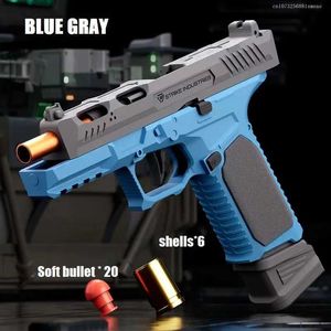 Gun Toys G17 Pistol Can Repeated Shot Ejection Soft Bullet Gun Mechanical Repeating Childrens Toy Pistol Gift 240416