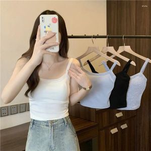 Women's Tanks Suspenders With Chest Pad Fixed Cup Anti-slip All-in-one Sports Top Underwear Without Underwire Women Clothing