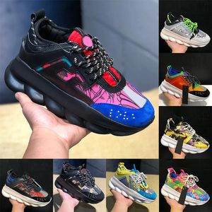 Kedjereaktion 2 chainz designer skor män kvinnor tränare lyx gummi svart vit blå grå mocka twill chunky utomhusplattform sneakers casual promenad jogging