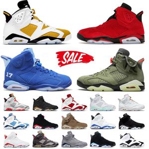 Nike Air Jordan Retro 6 Jumpman 6 Travis Scott 6s Herren-Basketball-Schuhe Grün Sports Designer Outdoor-Sneaker US 7-13