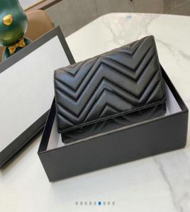 2022 Designer Purse Quality Card Holder äkta läderplånbok Marmont Fashion Womens Men Purs Mens Ring Credit Coin Wallet Bag2608720