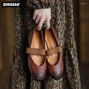 Casual Shoes 2024 Women Flats Single Shoe Leisure Fashion Round Toe Shallow Mary Jane Soft Sole Ballet Slingback