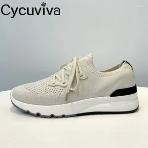 Sapatos casuais tricotaram renda para cima Men liso Men grosso sola respirável tênis de malha masculina Autumn confort Walk