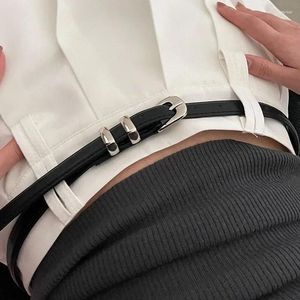 Cinture coreane semplice cintura fibbia in pelle nera ad alta elastica abbellita di qualità della cintura di qualità per la sposa accessori per la sposa