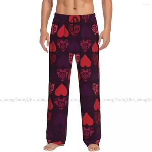 Men's Sleepwear Casual Pajama Sleeping Pants Hearts Valentine's Background Lounge Loose Trousers Comfortable Nightwear