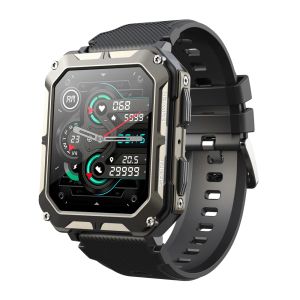 Obserwuje niezniszczalny smartwatch C20pro 1.83 -calowy inteligentny zegarek dla mężczyzn na świeżym powietrzu tracker fitness z połączeniem telefonicznym Bluetooth