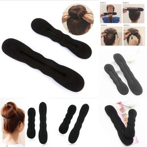 Nuovo Multi Size Sponge Black Styling Cintling Curler Maker Anello Magic Schiam Donut Twist Strumento Clip per capelli 17,5 cm e 22,5 cm