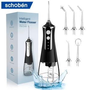 Schoben Dental Oral Irrigator Water Flosser Original Electric Oral Irrigator Dental 1400 Times/Min 5 Nozzles Water Flosser 240403
