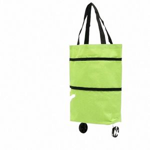 FI tragbarer Schleppwäschchenwagen falten Großkapazität Haushalt Aufbewahrung Outdoor Reisen Oxford Stoff Handheld Trolley 26xe#