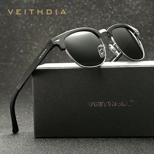 veithdiaレトロサングラスユニセックスアルミニウムUV400メン偏光ビンテージアイウェアアウトドアドライビング女性サングラス6690 240402