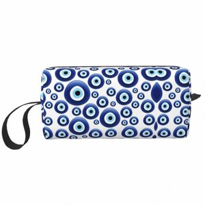 Mediterrâneo Mal Eye Protecti Viagem Bolsa de higiene pessoal Tribos turcos Organizador de maquiagem de amuleto Organizador de beleza DOPP Kit D14X#