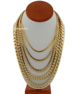 Herren Miami Cuban Link Chain Halskette 14K Gold GP 24 Zoll 10mm8272557