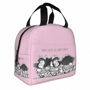 Mafalda Tanz Musik Isolierte Lunchbeutel Leckproof Mahlzeit Ctainer Thermals Bag Tote Lunch Box College Reisen Frauen Frauen 4349#