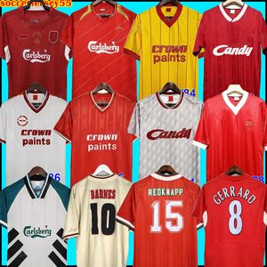 Dalglish Retro Soccer Jerseys Gerrard 2005 Rush Fowler 10 11 футбольные рубашки Torres 85 86 89 91 Owen 88 89 93 95 00 01 02 04 05 06 07 08 09 Suarez McManaman Barnes Maillot 55