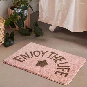 Teppiche weiche Nachricht Badezimmer Teppichbad Badewanne Seitenmatte Smile flauschiger Eingangsbereich Teppich Fußboden Füße Pad Nordic Welcome's Toormat Home Decor