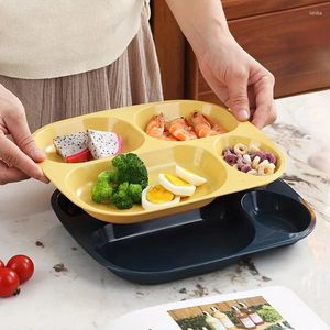 Piastre 1pcs/4pcs Dink piatto per cena a base di lavastoviglie al microonde al microonde che serve picnic di plastica riutilizzabile leggero