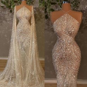 Sparkly paljetterade sjöjungfru bröllopsklänning med wrap illusion bling dubai prinsessan brudklänningar mantel de soiree turkisk couture abendkleider brudklänningar
