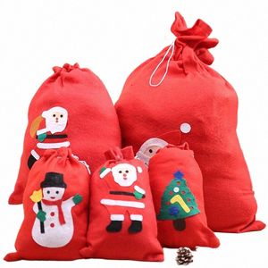 2018 Women Man Draw String Bag Packtasche Santa Claus kleine große Weihnachtsgeschenkbeutel Kinderparty Neujahr Geschenkhalter Tasche B4QD#