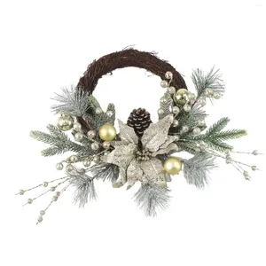 Dekorativa blommor Julkrans Vinterdekor Holiday Party Door For Outside Farmhouse Xmas Wedding Window