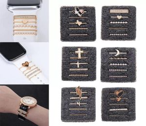 Decoração de tiras de luxo para Apple Watch Iwatch Galaxy Watch 4 Classic 3 Band Diamond Jewelry Charms Bracelet Silicone Strap Acces1696283