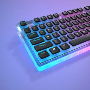 Tillbehör Goodgao Pudding KeyCap PBT Dual Color Semi Transparent English Layout Mechanical Tangentboard Key Cap Original Höjd 129 Key