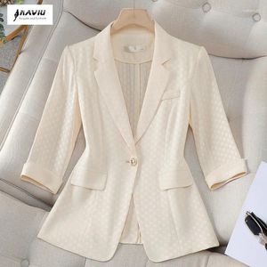 Women's Suits NAVIU Spring Summer Women Blazer Suit Business Work Wear Jacket Coat S-4XL Office Ladies Pofessional Outfits