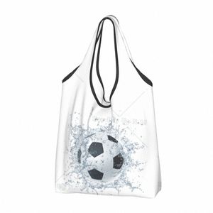 Fotbollsfotboll BACK BOK BAG Återanvändbar livsmedelsbutik Väskor stor kapacitet Sportåtervinning Väskor Wable Handbag J1J6#