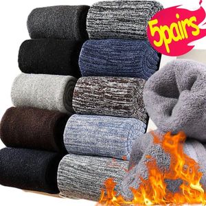 Men's Socks 1/5Pairs Super Thick Winter Woolen Merino For Men Towel Thermal Warm Sport Cotton Male's Cold Snow Boot Terry Sock