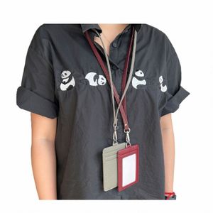 letras iniciais mogramas seixos de mestra genuína estilo japonês fácil puxar lanyard titular de cartões fi coreano work transportati 31ph#