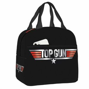 Tom Cruise Maverick Film Top Gun Lunch Bag Women Thermal Cooler Isolated Lunch Box For School Work Travel Picnic Food Tygväskor L5TM#