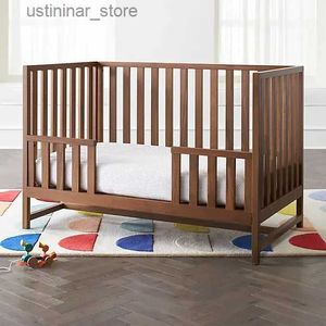 Baby cribs baby möbler fabrik grossistpris modernt multifunktionellt lågt säkerhet rälsa fast trä nyfödda baby cribs barnsäng säng l416