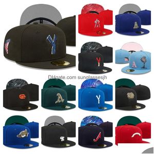 Kapity piłki Wszystkie logo zespołu Designer dopasowane czapki Snapbacki Regulowany piłka nożna swobodna litera Flat Outdoor Sport Hafdery Casquette CL DHJ9C