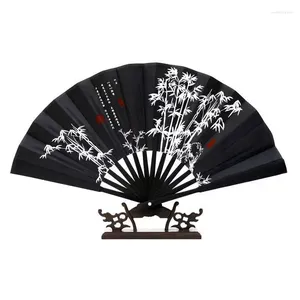 Figurine decorative Silk Hand Fan Ventilador Bamboo pieghevole Portante cinese Portante Piega Fold Fans Vintage Men Drama Gift Abanico