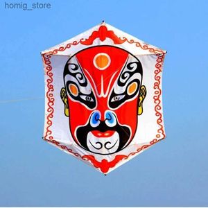 Gratis frakt Peking Opera Kite Traditioal drakar som flyger för vuxna drakar fallskärms drakar Hexagonal Kite Better drakar Factory Koi Y240416