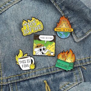 Jewelry Cartoon Flame Letter Alloy Collar Brooches Pins Elephant Fire Cup Planet Cowboy Badge Skirt Backpack Hats Clothes Brooch A31 Dhbpv