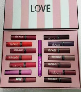 Good Quality Love Velvet Matte Cream Lip Stain Gloss Conjunto Lipstick Líquido 15 Color Kits de maquiagem Lipgloss Longlasting Lipgloss1958537