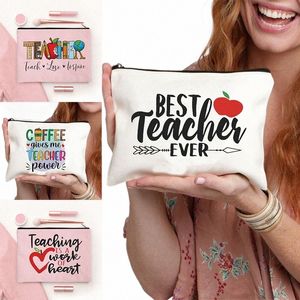 Beste Lehrer aller Zeiten Drucken Frauenbeutel 2023 Make -up -Tasche für die Lieblingsgeschenke für Frauen, die das Geschenke für Reisebühne tozis Toilettenkit L7LV#