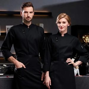 LongSleeved El Western Chef Uniform Food Catering Kitchen Restaurant Baker Work Clothes Unisex Coat Jacket 240412