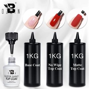 BOZLIN 1KG Super Shinny Top Coat UV Base Gel Polish Matte Reinforce Long Lasting Shinning Soak Off Nail Art Varnish 240416