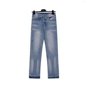 Ce23fw Minimalist Classic Plain Washed Straight Leg Jeans With Unique Washing Process At The Hem