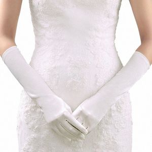 Женщины средней длины оперные перчатки 20 с. Сатиновый костюм костюм костюм локоть полная длина