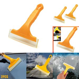 2024 Car Windshield Cleaning Tools Silicone Blade Water Scraper Wiper Window Glass Universal Squeegee Washing Clean Brush Tools 2Pcs