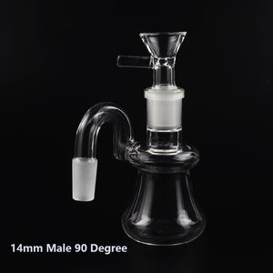 Cam Kül Catchers 14mm 18mm 45 90 Dereceli Duman Duman Kase Ashcatcher Lastik Percolator J-Hook Adaptörleri Su Bongs Yağ Teçhizatları