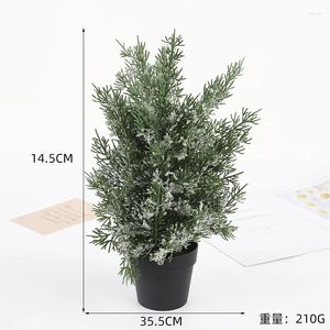 装飾的な花シミュレートされたクリスマスポット植物ミニツリーシーン装飾盆栽緑の植物の装飾