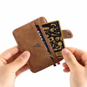 Fi Men's Pu Leather ID держатель кредитной карты кошелек монета Busin Slim Mey Pocket Case Case Multi-Card Holder v962#