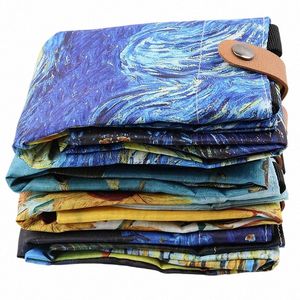 1pc Polyester Yağlı Boya Van Gogh Baskı Tote Çantaları Yeniden Kullanılabilir Mağaza Çantası Omuz Çantaları Ev Depolama Çantası C8HX#