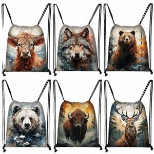 Animais Levantam -se Backpacks de Backpacks de Backpacks Backpacks Backpacks Saco de armazenamento casual para viagens bookbags de bookbags G3WP#