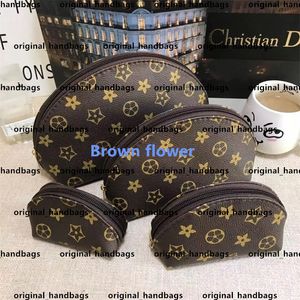 119L 4pcs set designer Women cosmetic bags famous makeup bag designer travel pouch make up bag ladies cluch purses organizador toiletry bag brown