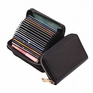 Busin Card Titular Wallet Mulheres/Men Banco preto/ID/cartão de crédito Titular 20 bits carteira de couro pu Protege Case Coin Purse J3e3#